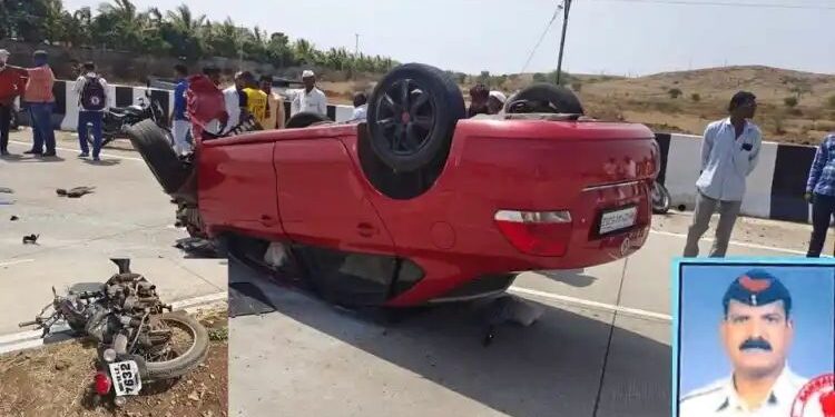 मिरज – पंढरपूर मार्गावर बुलेट- कारचा अपघात, पोलीस जागीच ठार