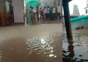 तीर्थक्षेत्र गुड्डापुर मंदिरात घुसले पाणी.., दुष्काळी जतमध्ये सर्वाधिक पाऊस..!