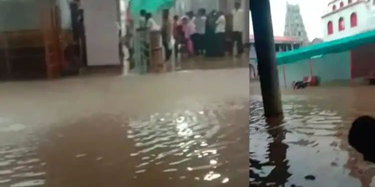 तीर्थक्षेत्र गुड्डापुर मंदिरात घुसले पाणी.., दुष्काळी जतमध्ये सर्वाधिक पाऊस..!
