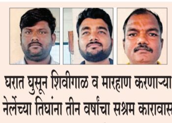 घरात घुसून शिवीगाळ व मारहाण करणाऱ्या नेर्लेच्या तिघांना तीन वर्षांचा सश्रम कारावास
