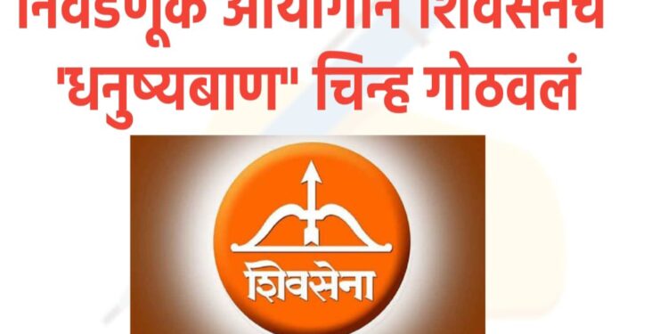 शिवसेनेचे निवडणूक चिन्ह तात्पुरता आयोगाकडून गोठवलं.