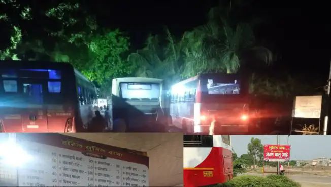 नागज फाटा येथील जेवणासाठीचा अनाधिकृत एस.टी.बस थांबा बंद करा – परिसरात मागणी