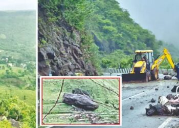 सातारा : यवतेश्वर घाटातील 5 टनी दरड हटवली