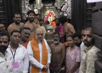 केंद्रीय गृहमंत्री अमित शहा कोल्हापुरात; महालक्ष्मी मंदिरात केली पूजा